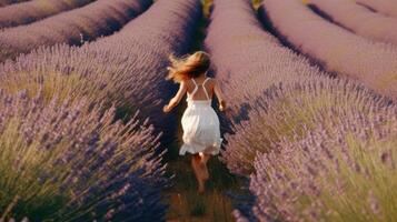 Lavender field background. Illustration AI Generative photo