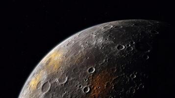 Luna desde espacio. ilustración ai generativo foto