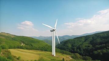 viento turbina poder generador ilustración ai generativo foto