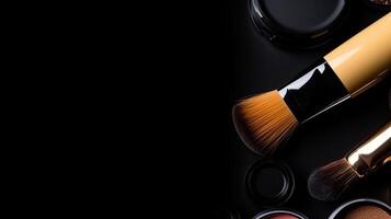 Makeup brush background. Illustration photo