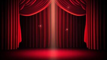 Red curtains background. Illustration photo