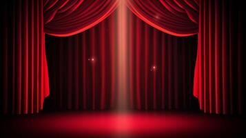 Red curtains background. Illustration photo