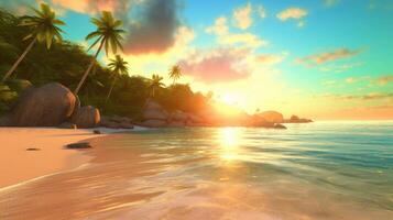 Tropical island background. Illustration photo