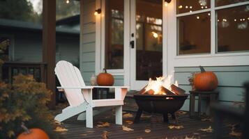 Comfortable autumn cozy outdoor. Illustration photo