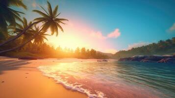 Tropical island background. Illustration photo