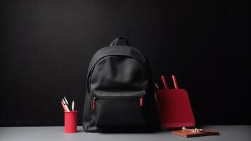 Back to school background with school bag. Illustration photo