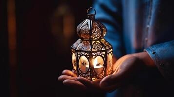 Ramadan Kareem Background with Lantern. Illustration photo