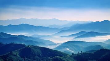 Hills and mountains blue background. Illustration photo