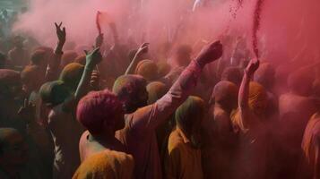 holi fiesta en India. ilustración ai generativo foto