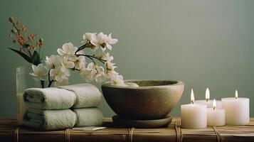 Spa background with candles. Illustration photo