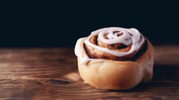 Cinnamon bun. Illustration photo