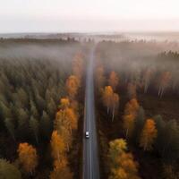 zumbido ver la carretera. ilustración ai generativo foto