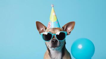 Cute birthday dog. Illustration photo