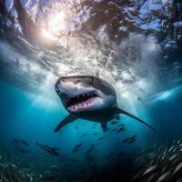 Shark underwater. Illustration photo