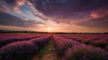 lavanda campo antecedentes. ilustración ai generativo foto