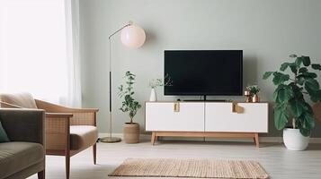 Scandinavian style living room. Illustration photo