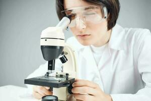 laboratory research microscope chemical solution science analyzes photo