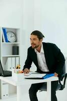 businessmen work in front of laptop emotions Lifestyle photo