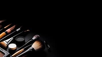 Makeup brush background. Illustration photo