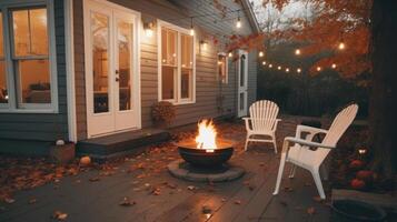 Comfortable autumn cozy outdoor. Illustration photo