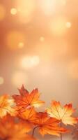 Autumn leaves bokeh background. Illustration photo