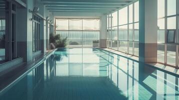 Luxury hotel pool. Illustration AI Generative photo