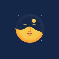 Moon simple illustration. Illustration photo
