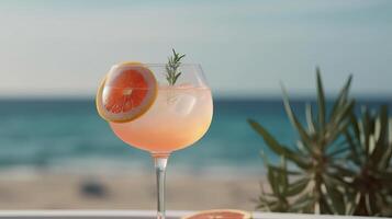 Grapefruit and rosemary cocktail. Illustration photo