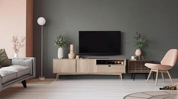 Scandinavian style living room. Illustration photo