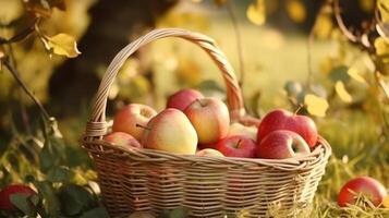 Apples in basket. Illustration photo