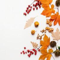 otoño hojas antecedentes. ilustración ai generativo foto
