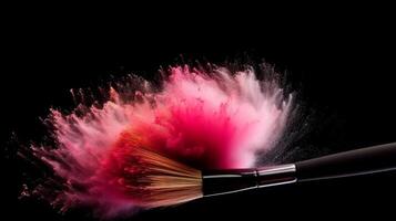 Makeup brush background. Illustration photo