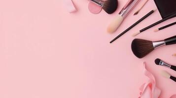 Makeup brush background. Illustration photo