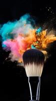 Makeup brush background. Illustration photo