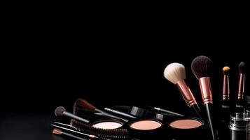 Makeup brush background. Illustration photo