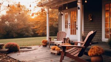 Comfortable autumn cozy outdoor. Illustration photo