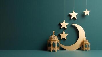 Ramadán antecedentes con Luna. ilustración ai generativo foto