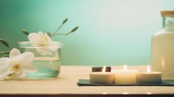 Spa background with candles. Illustration photo