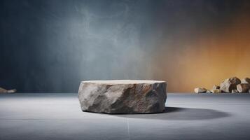 Rock stone podium background. Illustration photo