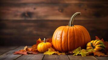 Autumn background with pumpkin. Illustration photo