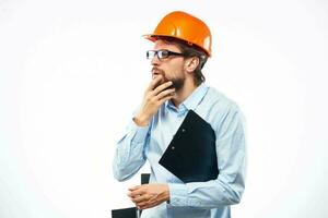 Man in working uniform professional construction lifestyle photo