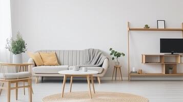 Scandinavian style living room. Illustration photo