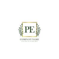 PE Initial beauty floral logo template vector