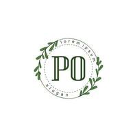 PO Initial beauty floral logo template vector