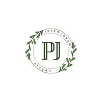 PJ Initial beauty floral logo template vector