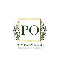 PO Initial beauty floral logo template vector
