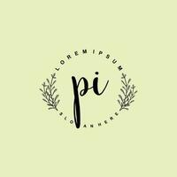 PI Initial beauty floral logo template vector