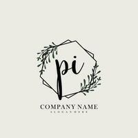 PI Initial beauty floral logo template vector