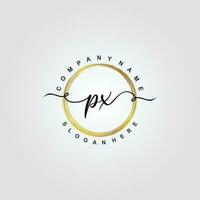 PX Initial beauty floral logo template vector