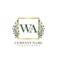 WA Initial beauty floral logo template vector